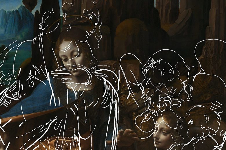 Found Da Vinci Sketches underneath "Madonna of the Rocks"