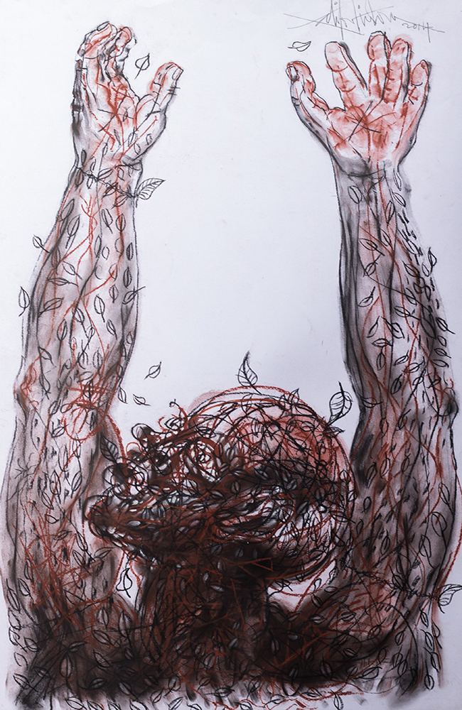 artworks on human condition by Salifou Lindou