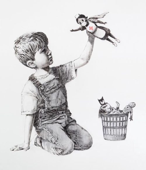 New Banksy artwork is a tribute to NHS staff. The work, which goes by the name of Game Changer, was put on display at the Southampton general hospital 