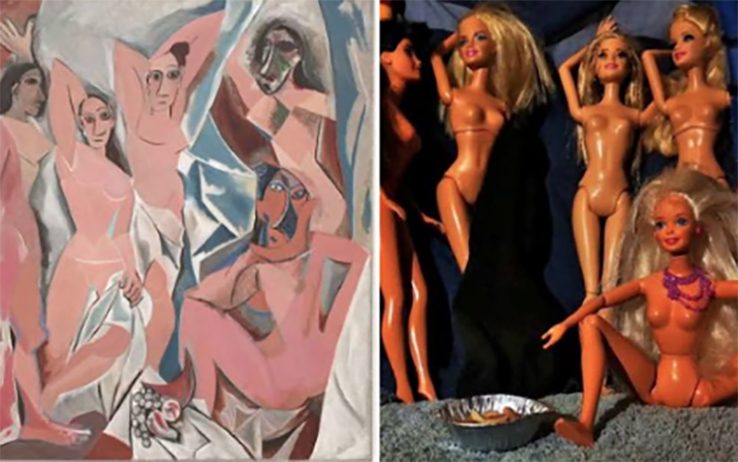 A very creative user made Les demoiselles d'Avignon become Barbies.