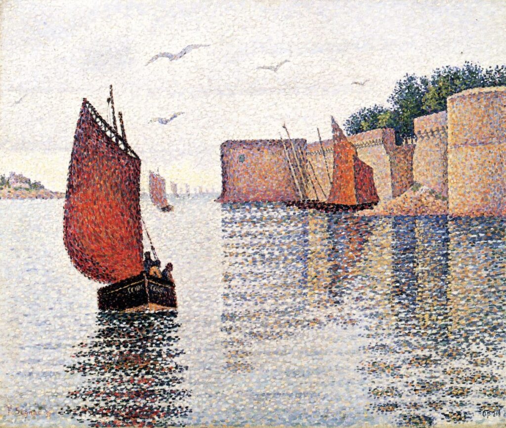 Like Seurat, Paul Signac projects his painting towards a scientific study to calculate the color combinations. His purpose is to create maximum brightness accurately