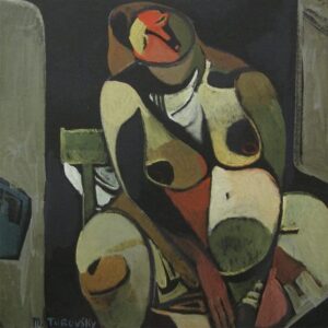 Seated woman in figurabstract by Mikhail Turovsky
